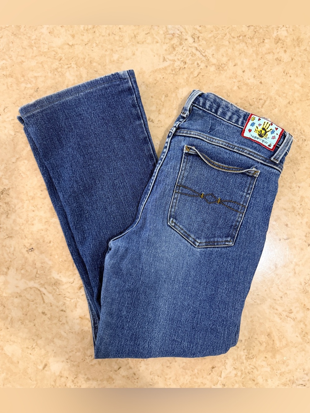 VTG 90s MUDD Jeans Flared Bootcut Blue Denim Junior Size 11